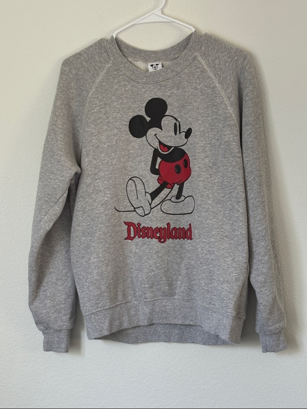Disney Grey Sweatshirt with Red Mickey and Disneyland Script